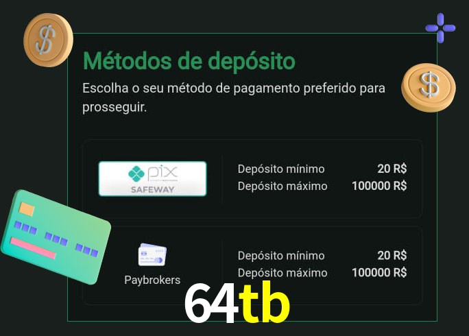 O cassino 64tb oferece uma grande variedade de métodos de pagamento